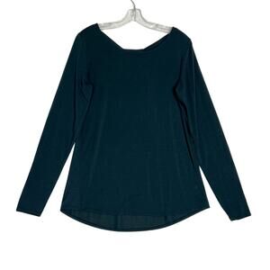 Athleta Open Back Flexlight Top Long Sleeve Green Womens Medium